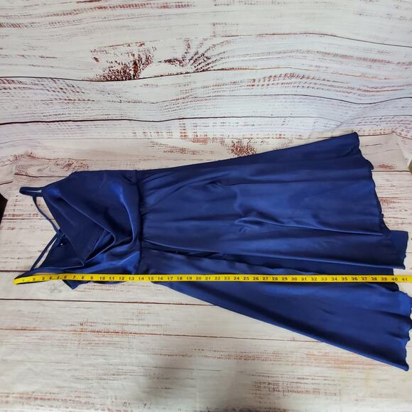 Weissman Blue Fairy Silky High Slit Dress Size ? Whimsy Stretch Leotard Lined - Picture 14 of 15